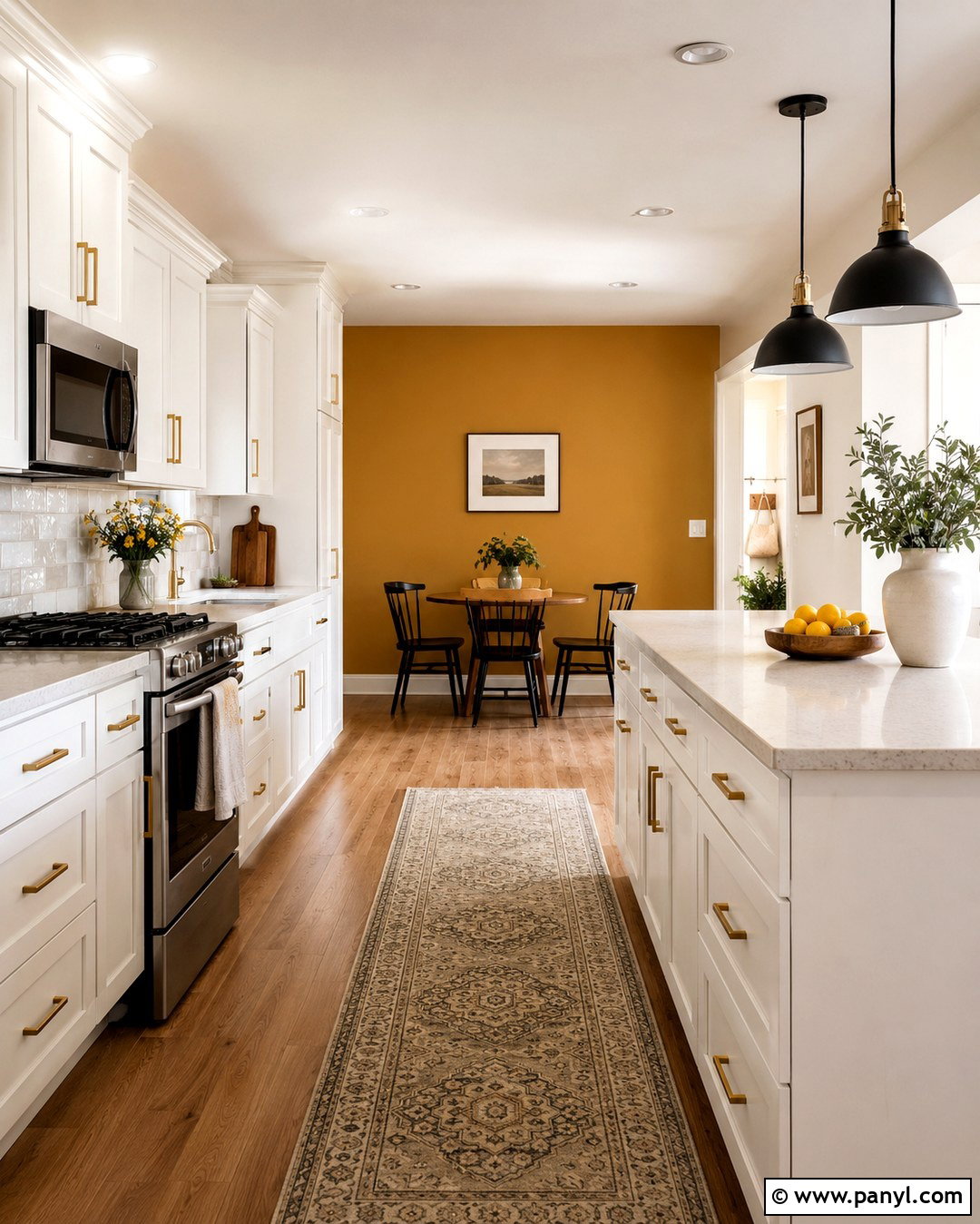 Dark Yellow Kitchen Accent Walls - 20 dark yellow kitchen walls