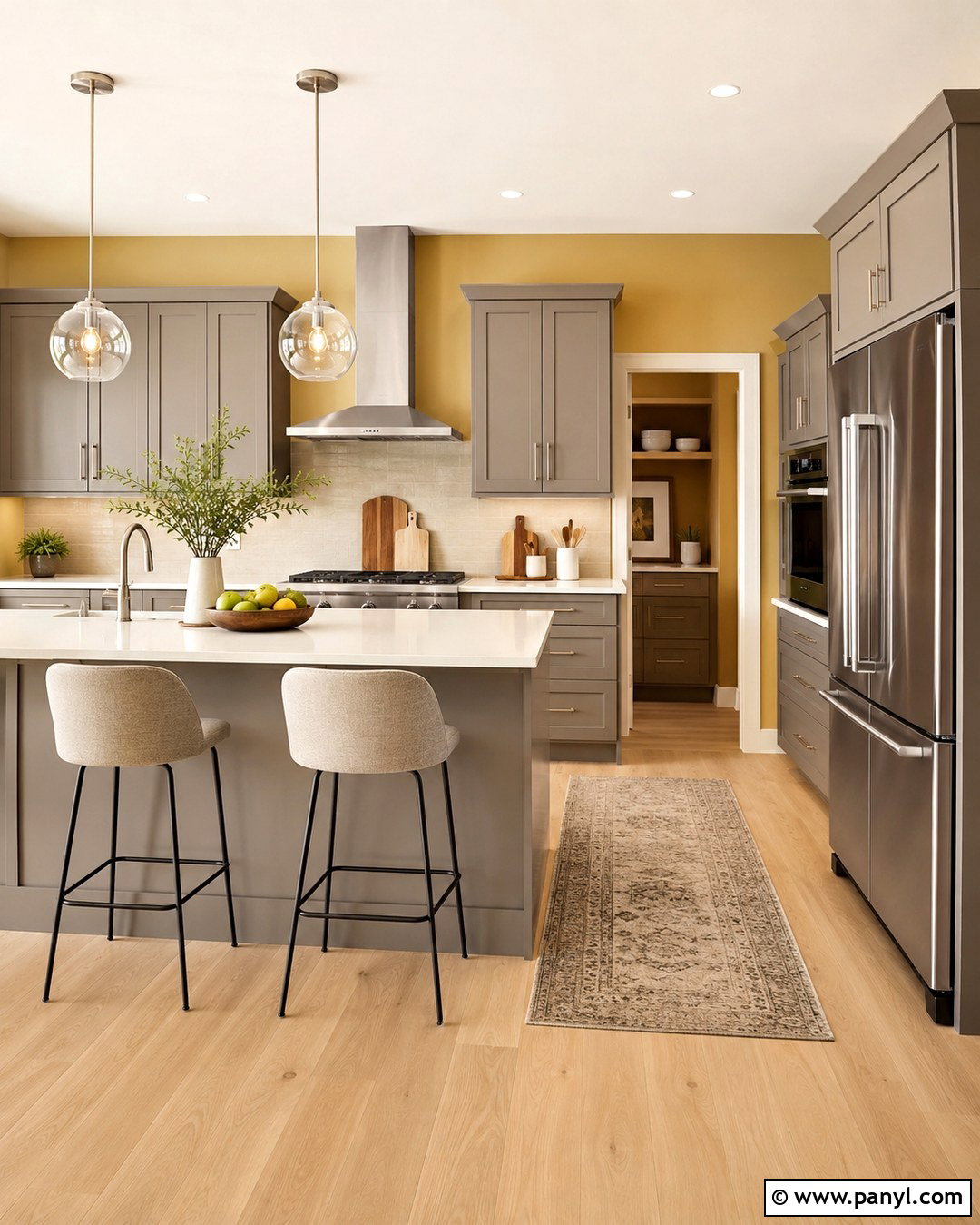 Dark Yellow Kitchen Walls With Gray Cabinets - 20 dark yellow kitchen walls