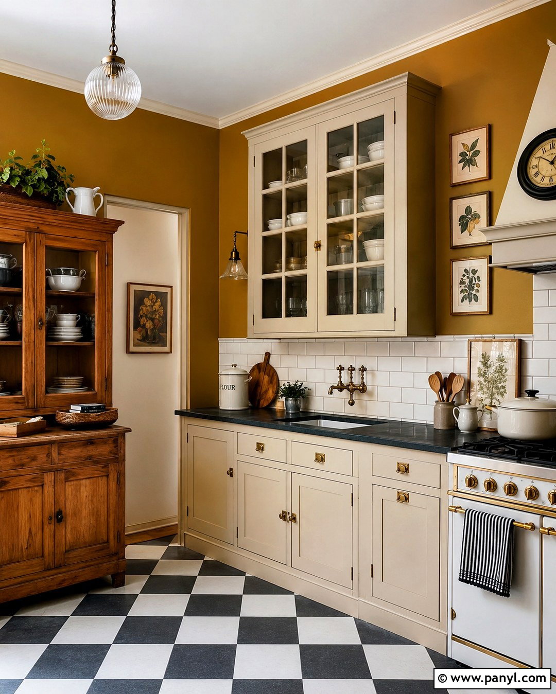 Dark Yellow Vintage Kitchen Walls - 20 dark yellow kitchen walls