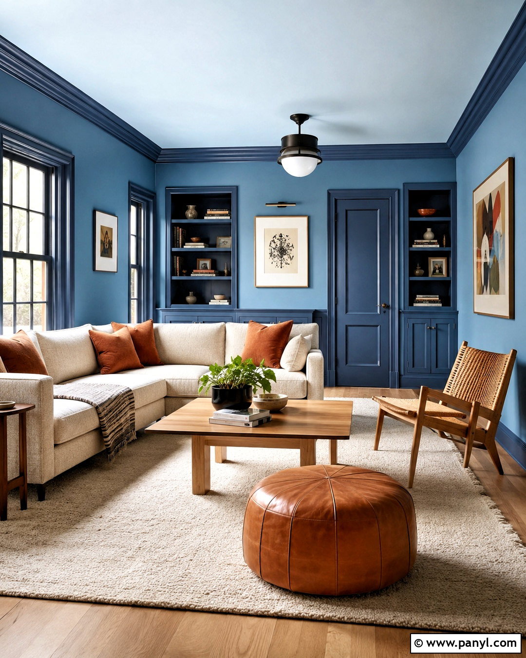 Darker Blue Trim With Blue Walls - 20 non white trim interior ideas
