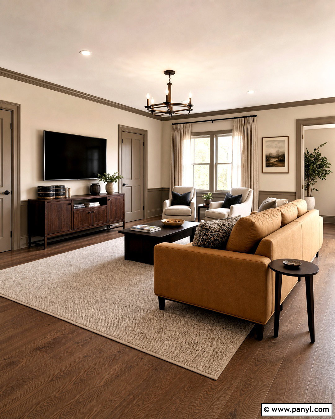 Darker Trim With Lighter Walls - 20 painted baseboards and trim ideas