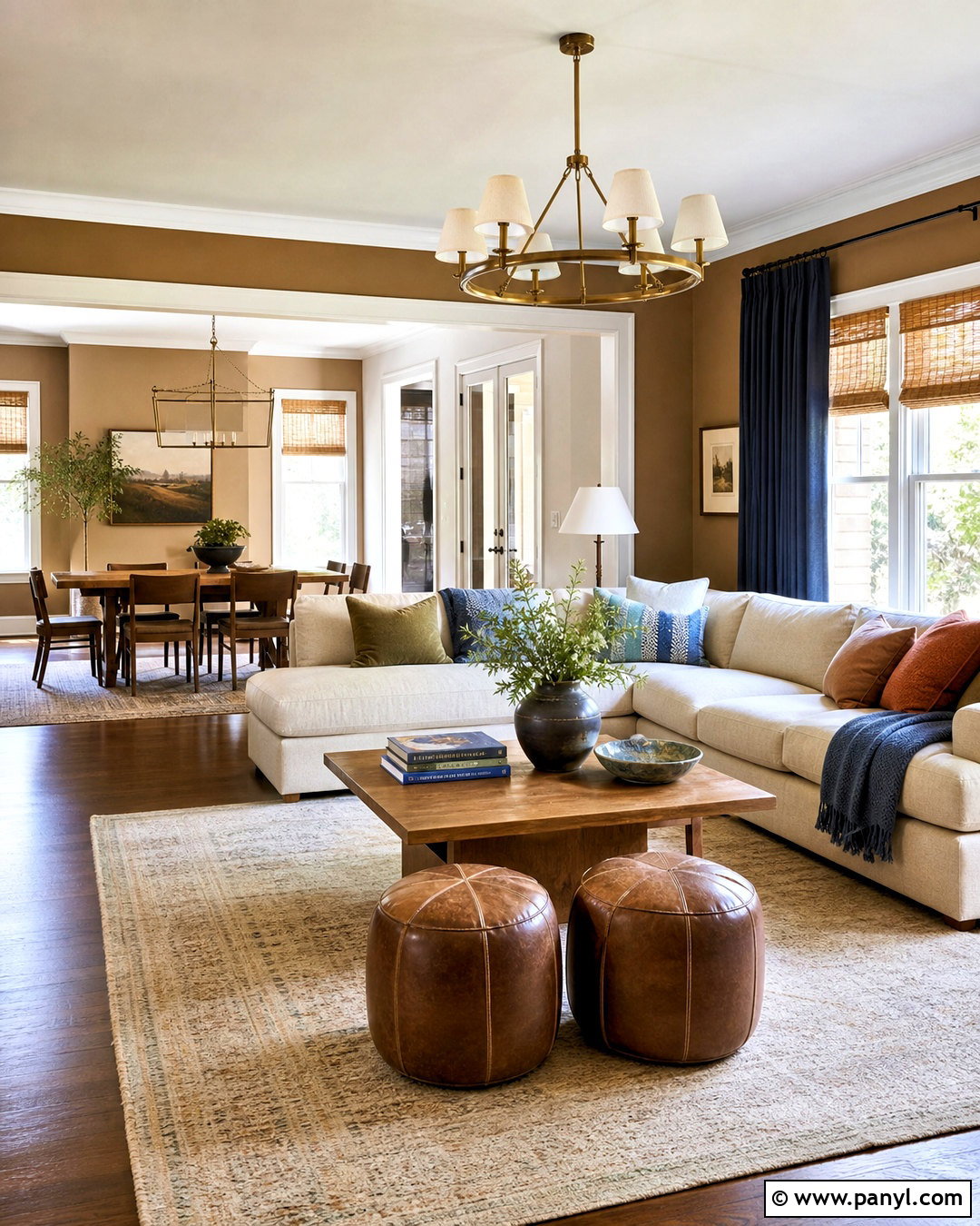 Davenport Tan Brown Paint for an Open Living Space - 20 warm brown paint colors