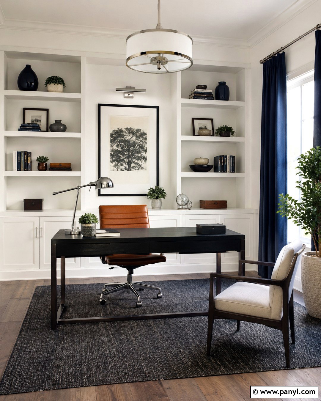 Decorators White Home Office Walls - 20 Benjamin Moore White Walls