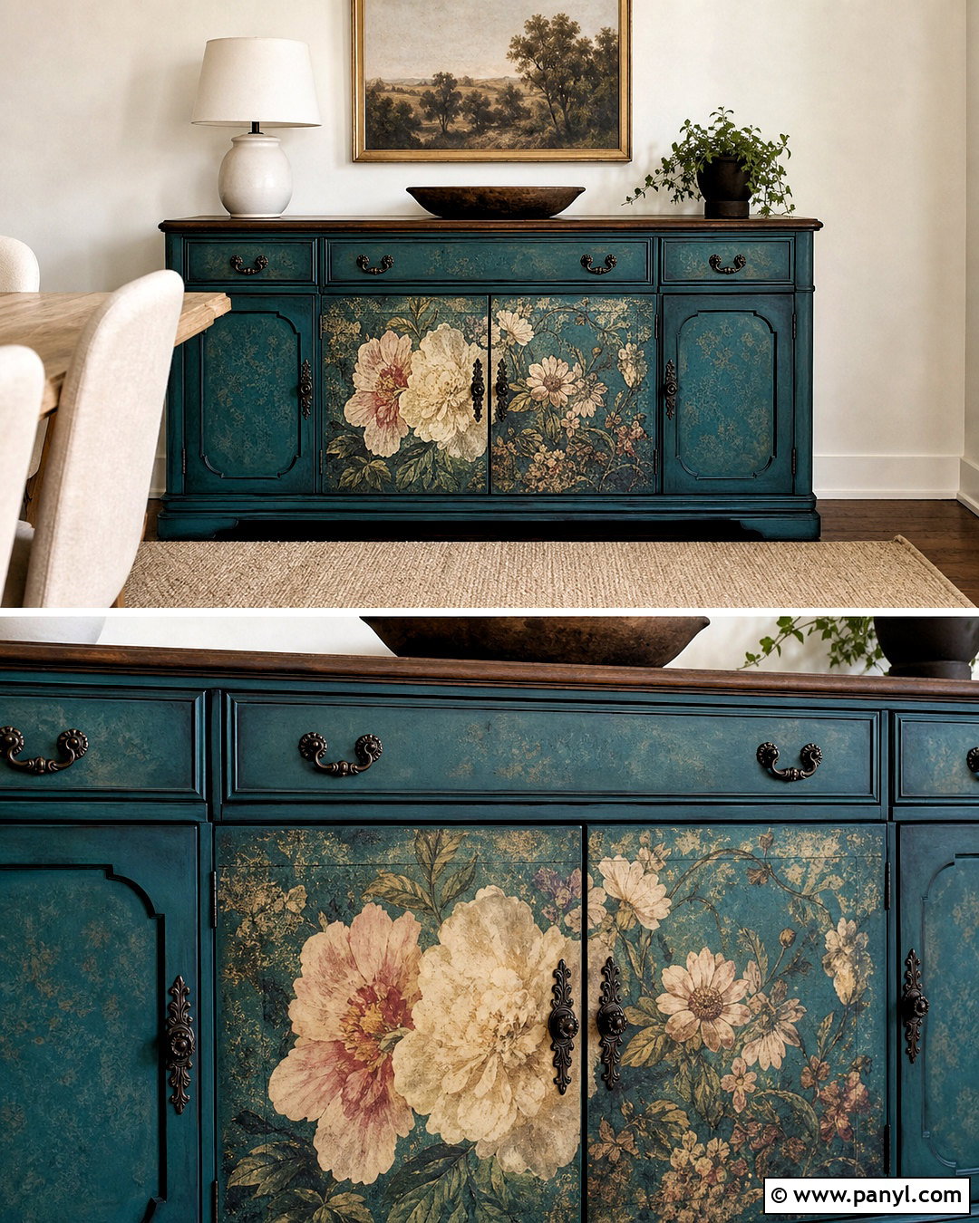 Decoupage Sideboard - 20 sideboard makeover ideas