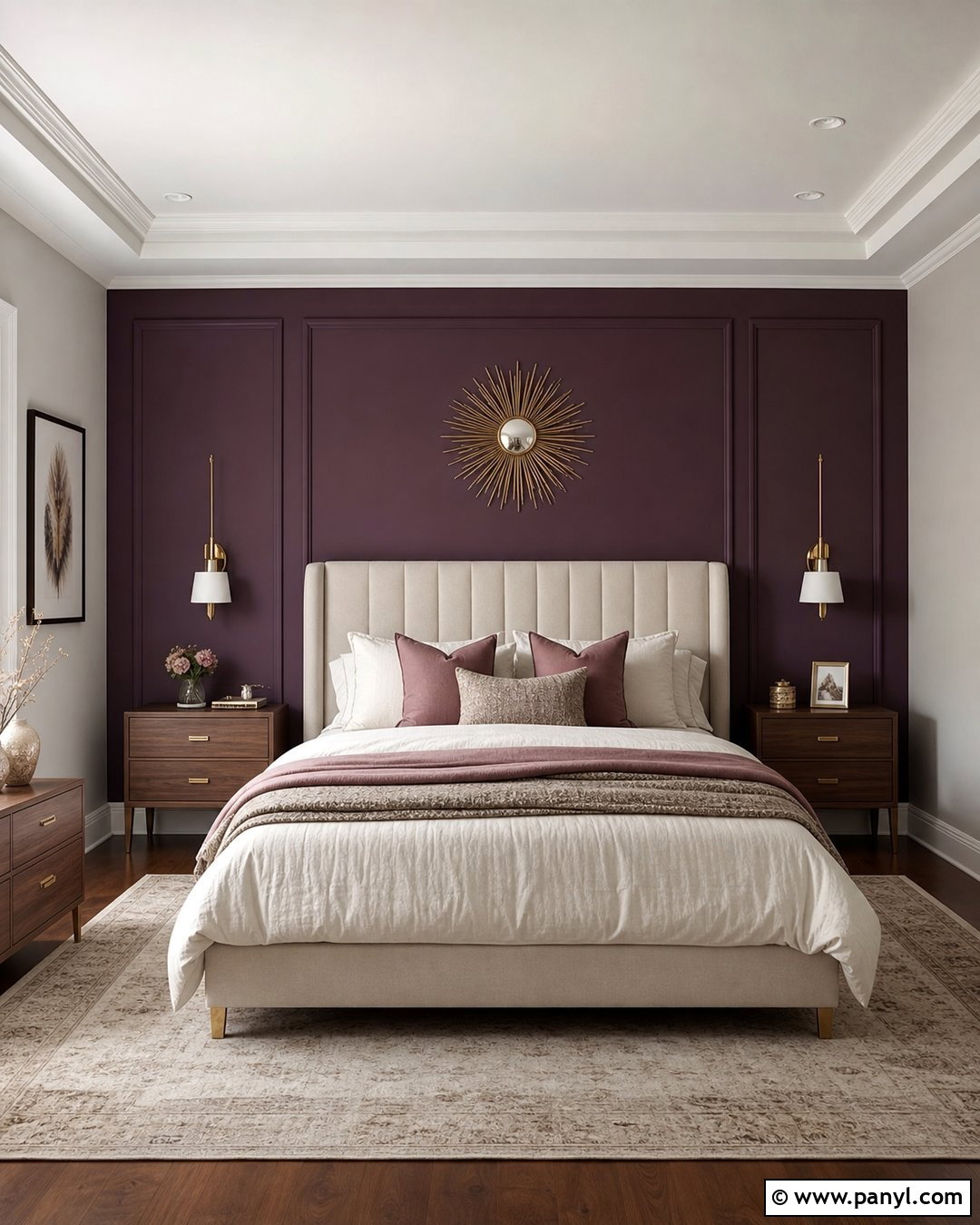 Deep Aubergine Accent Wall - 30 Best Accent Wall Colors