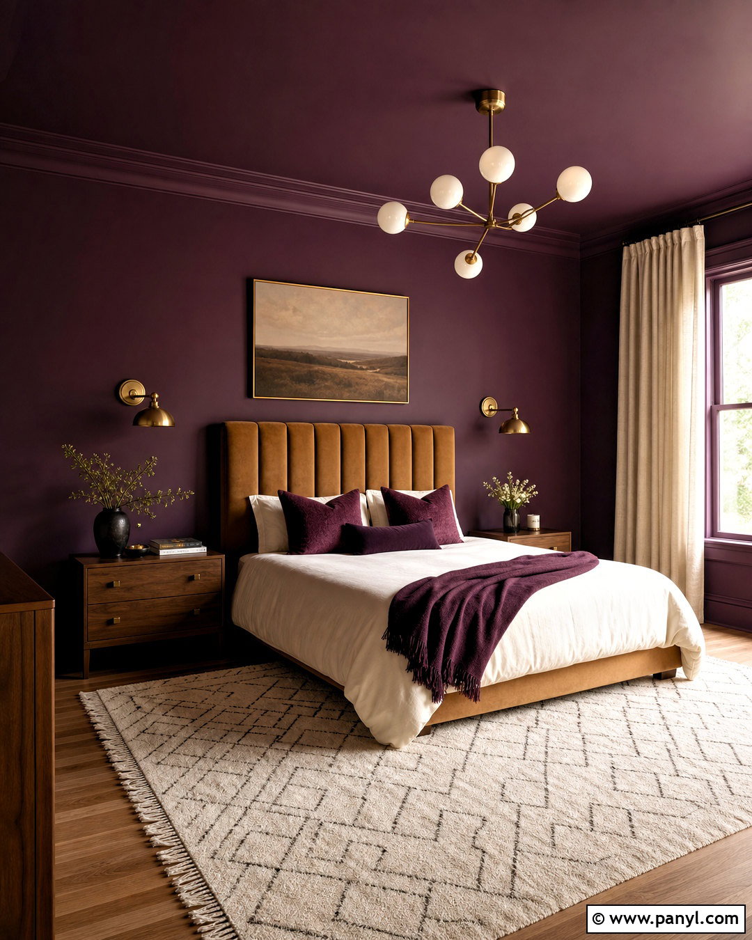 Deep Aubergine Purple Bedroom - 20 purple paint colors bedroom ideas