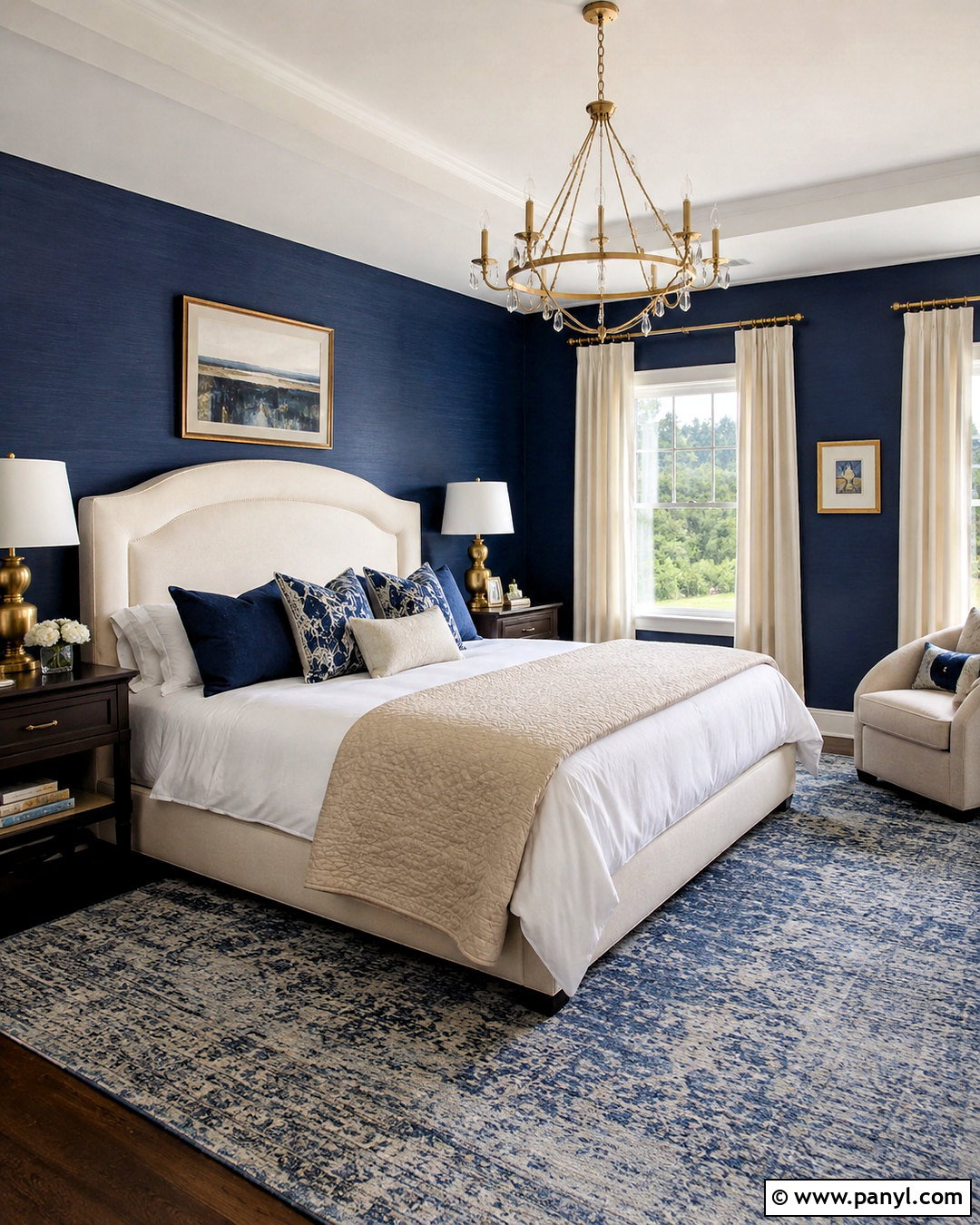 Deep Blue And Cream Bedroom - 20 deep blue bedroom ideas