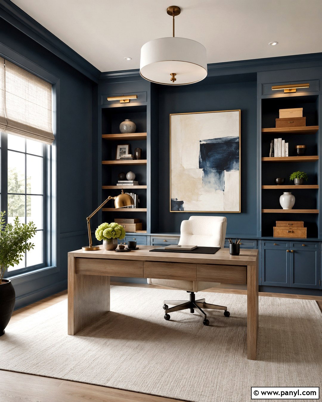 Deep Blue And Pale Oak Wall Color Combination - 20 Interior Wall Color Combination Ideas