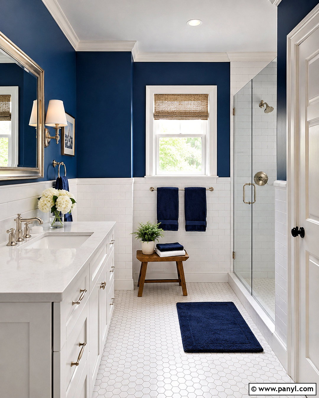 Deep Blue And White Bathroom - 20 deep blue bathroom ideas