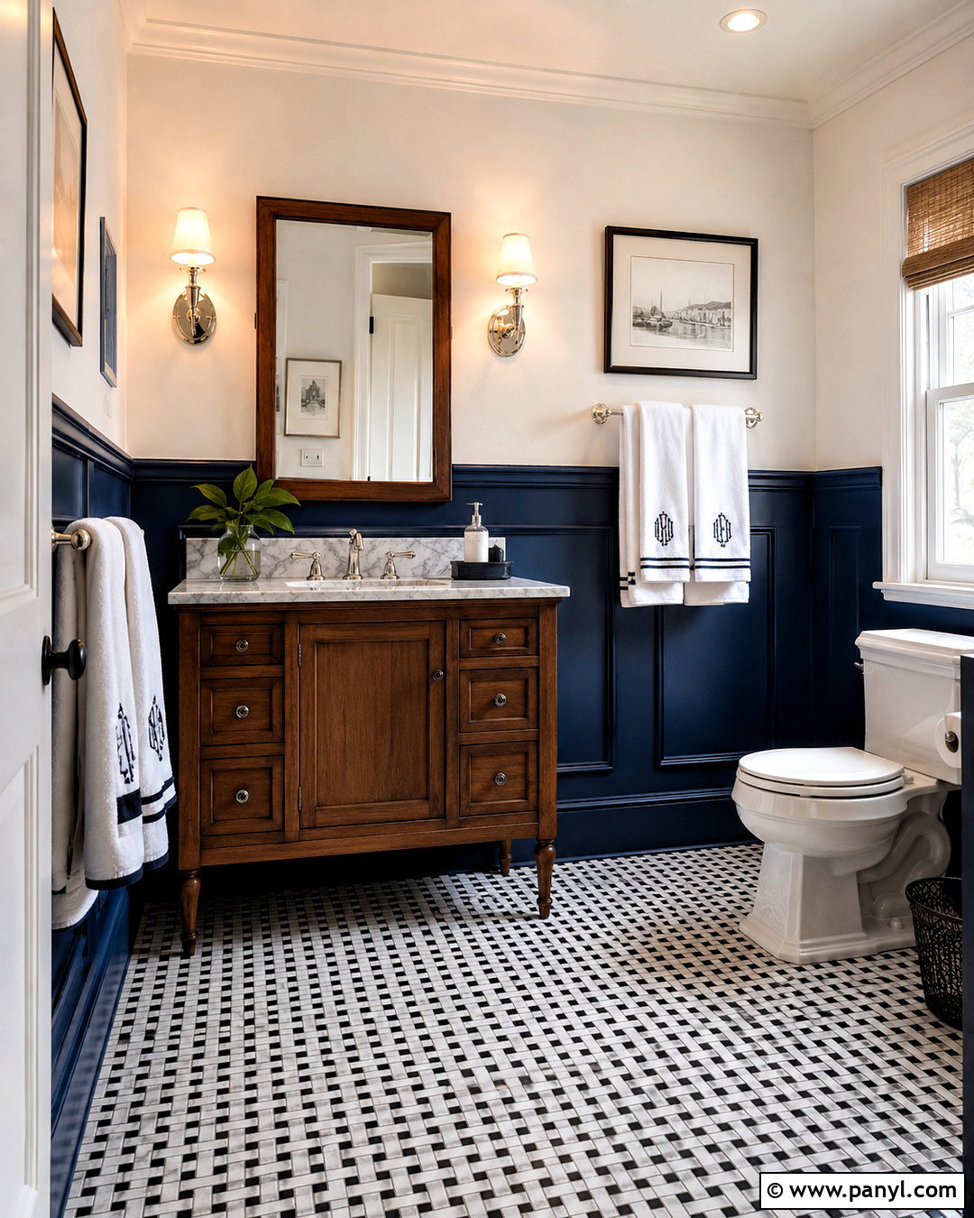 Deep Blue Bathroom Wainscoting - 20 deep blue bathroom ideas
