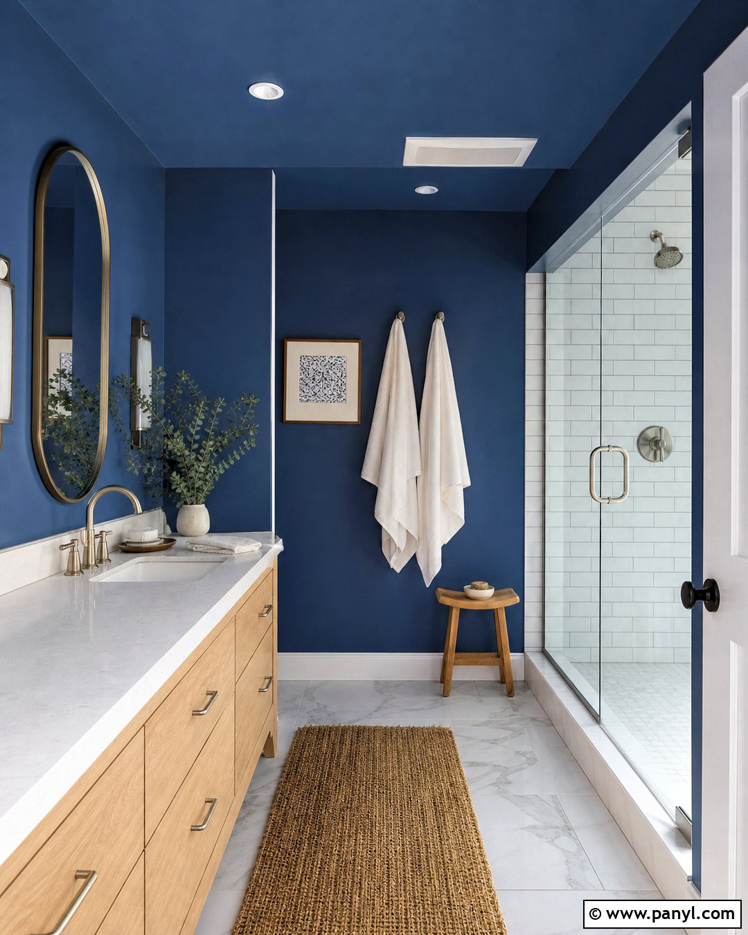 Deep Blue Bathroom - 20 blue room idea ideas