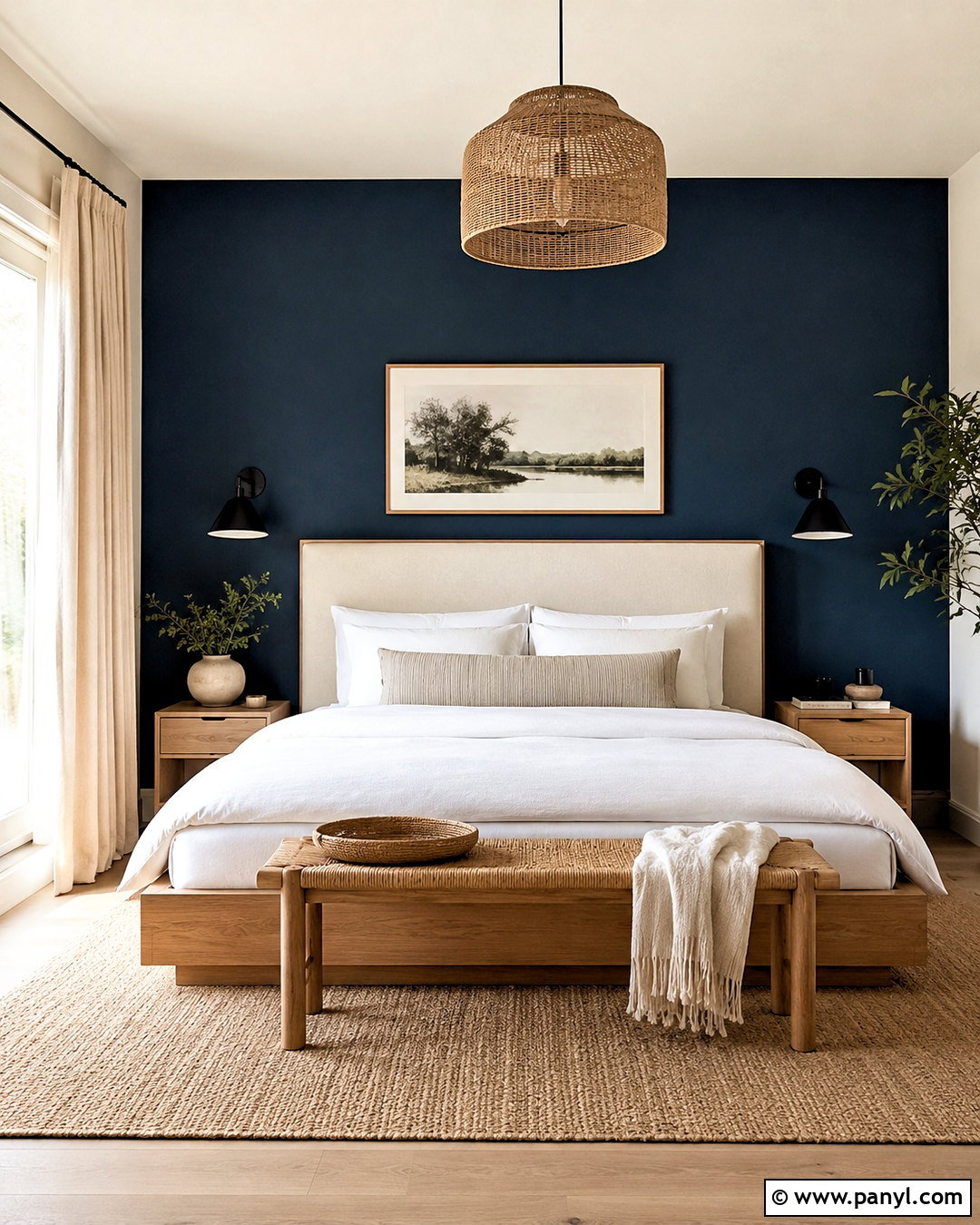 Deep Blue Bedroom Accent Wall - 20 deep blue bedroom ideas