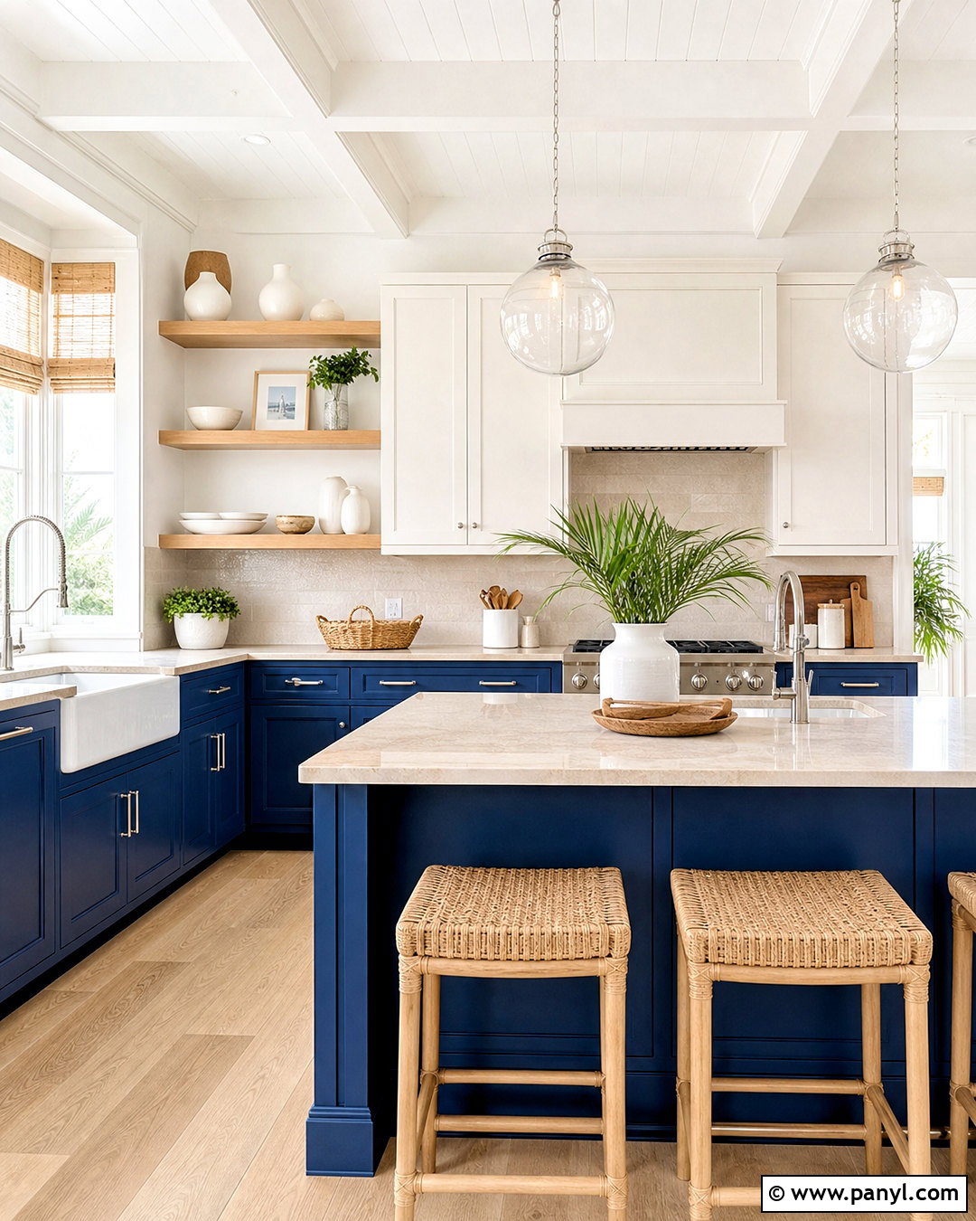 Deep Blue Coastal Kitchen - 20 deep blue kitchen ideas