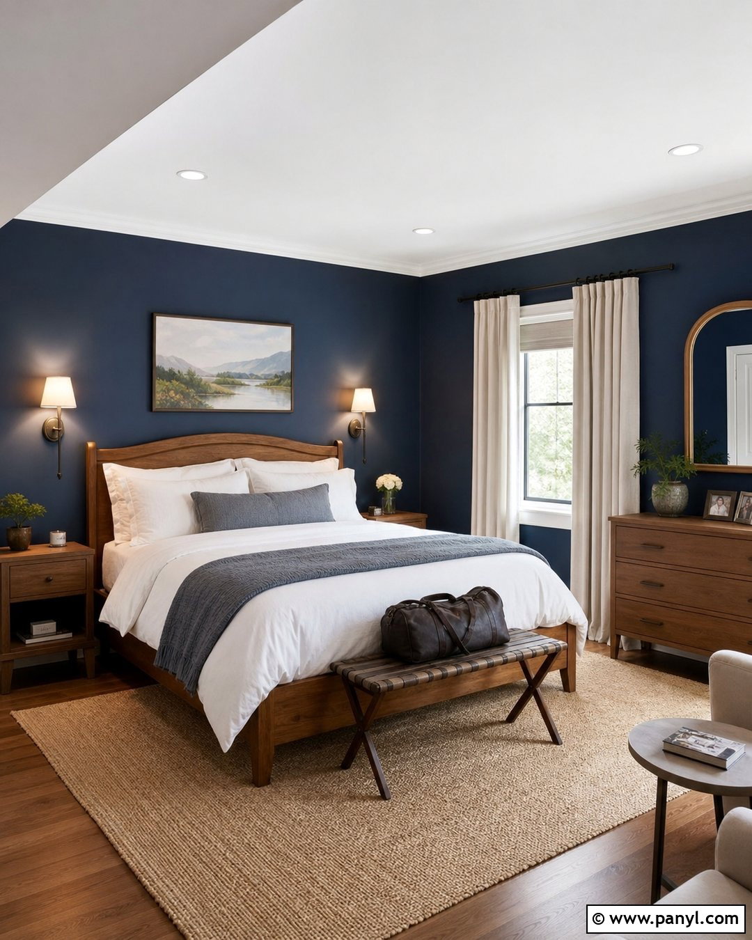 Deep Blue Guest Bedroom - 35 Deep Blue Walls