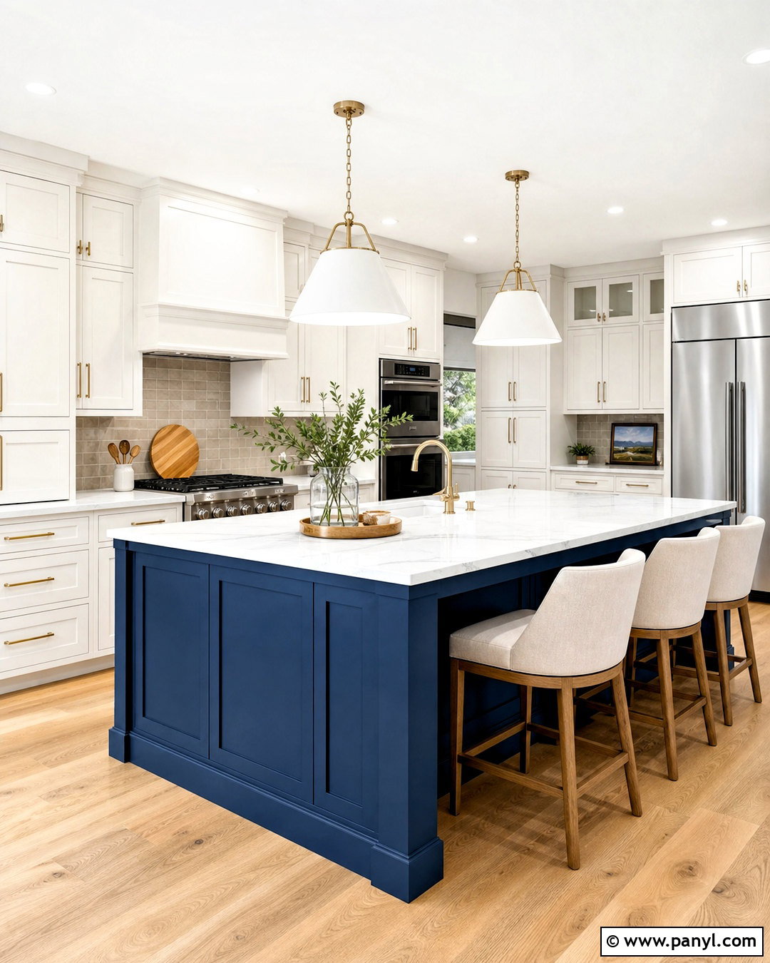Deep Blue Kitchen Island With White Cabinets - 20 deep blue kitchen ideas