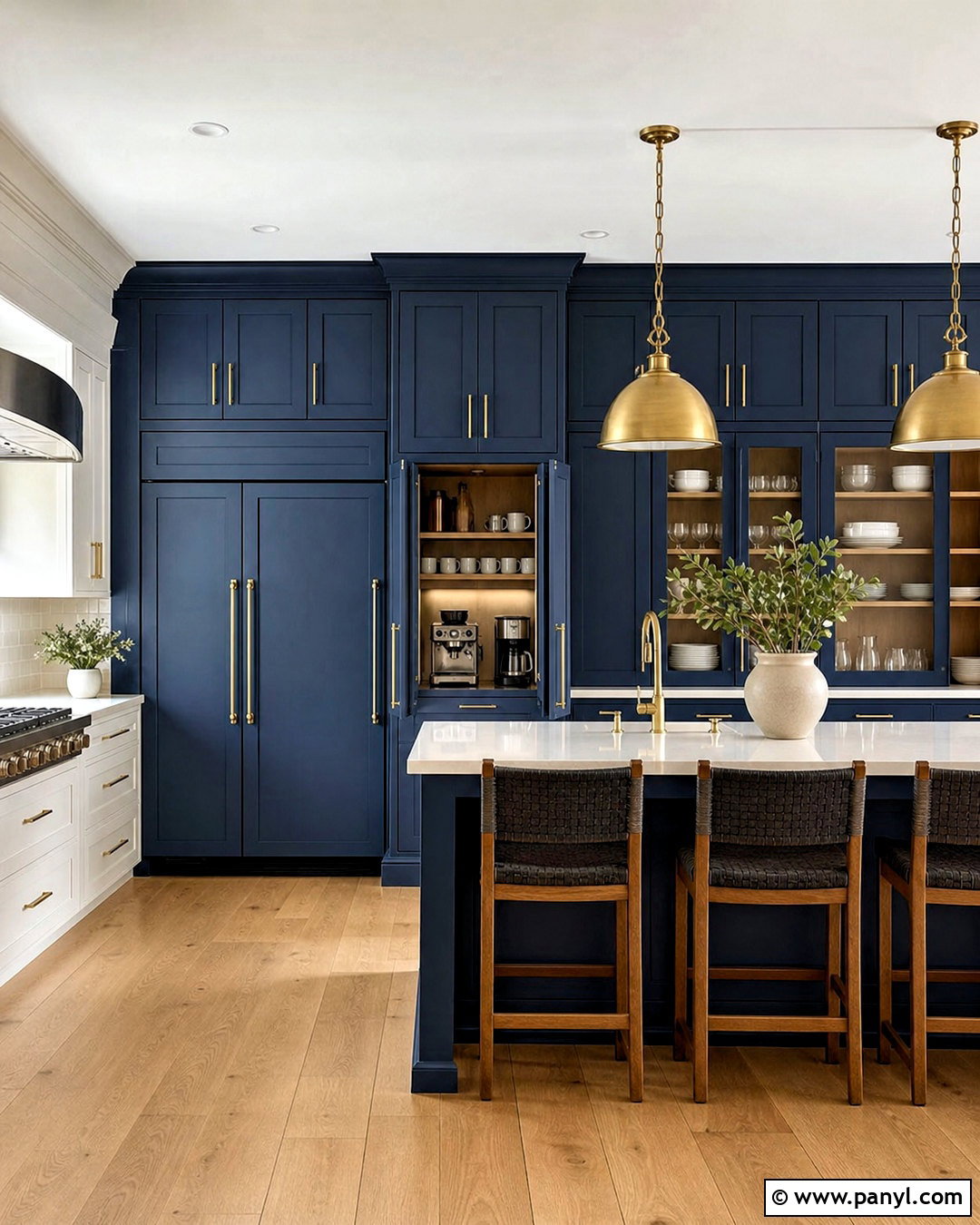 Deep Blue Kitchen Pantry Wall - 20 deep blue kitchen ideas