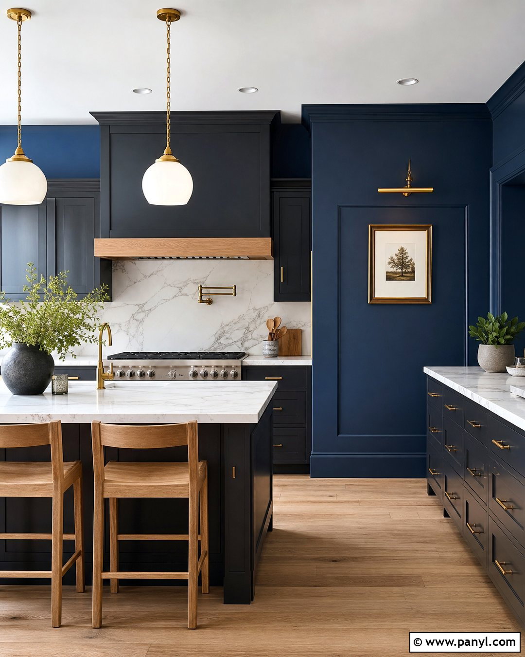 Deep Blue Kitchen Walls With Charcoal Cabinets - 20 Blue Kitchen Walls With Dark Cabinets