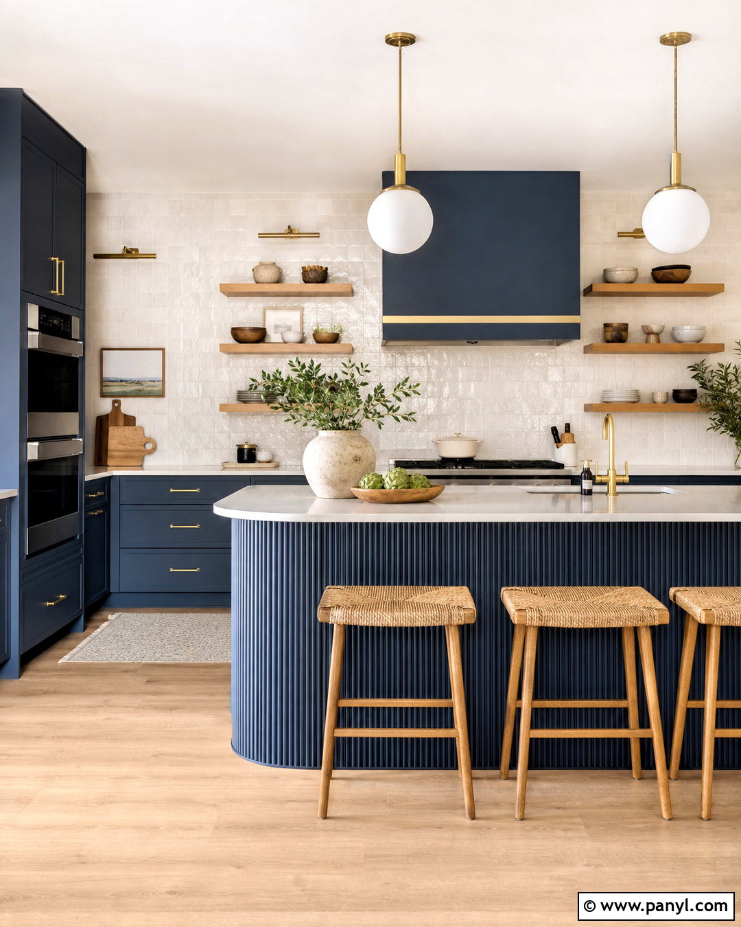 Deep Blue Kitchen With Zellige Tile - 20 deep blue kitchen ideas