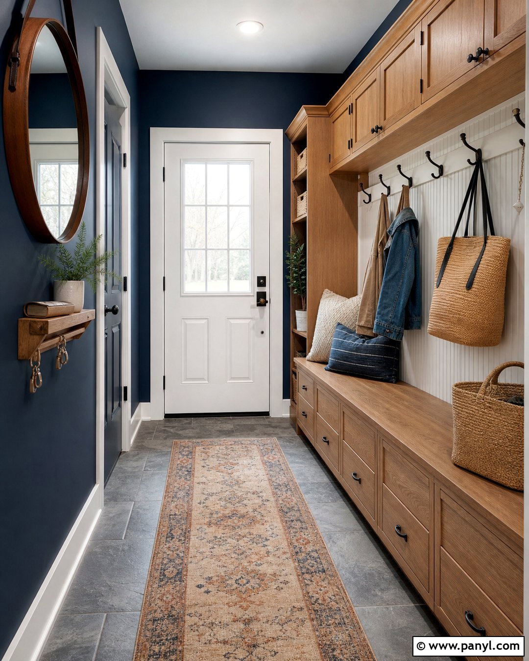 Deep Blue Mudroom - 35 Deep Blue Walls