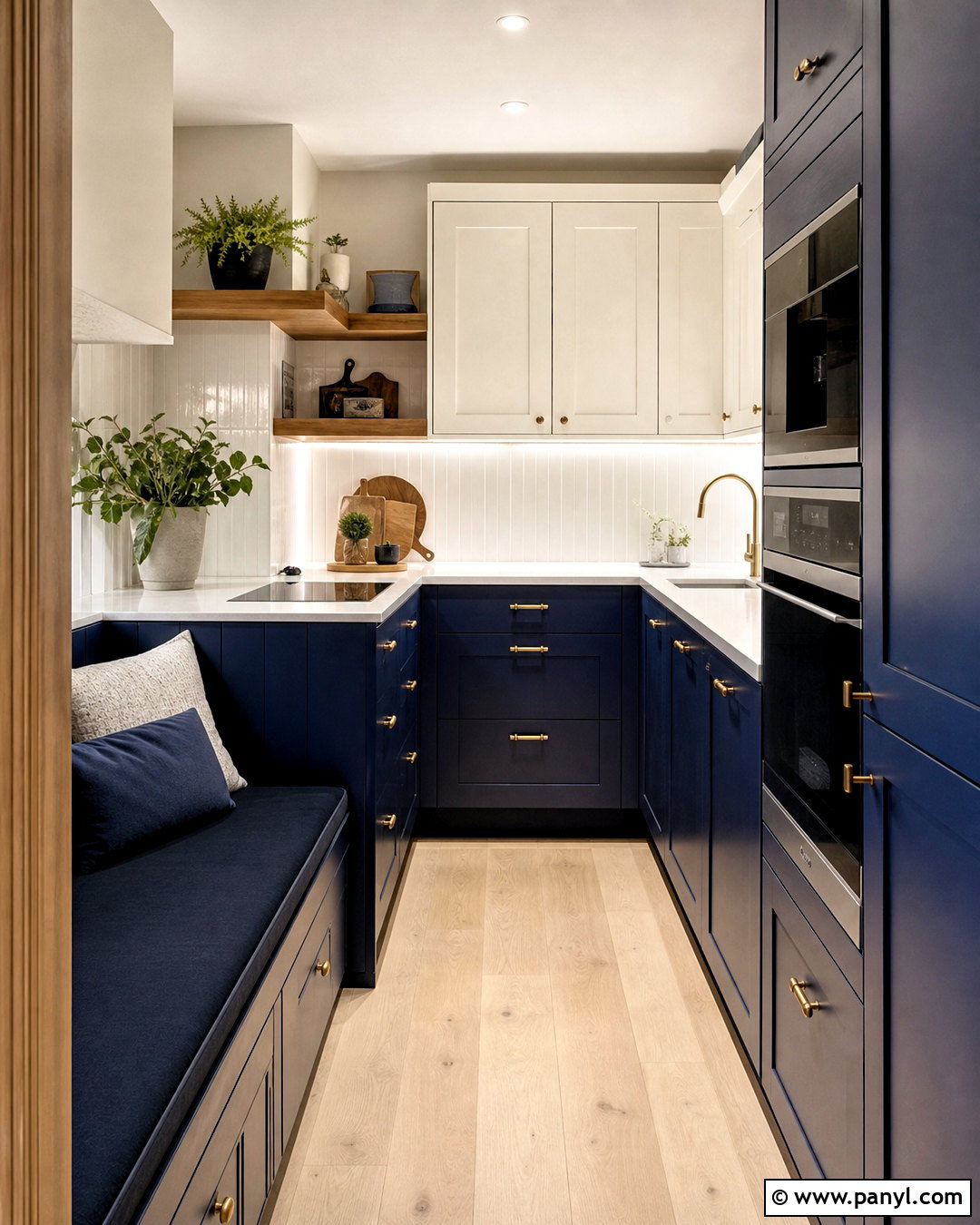 Deep Blue Small Galley Kitchen - 20 deep blue kitchen ideas