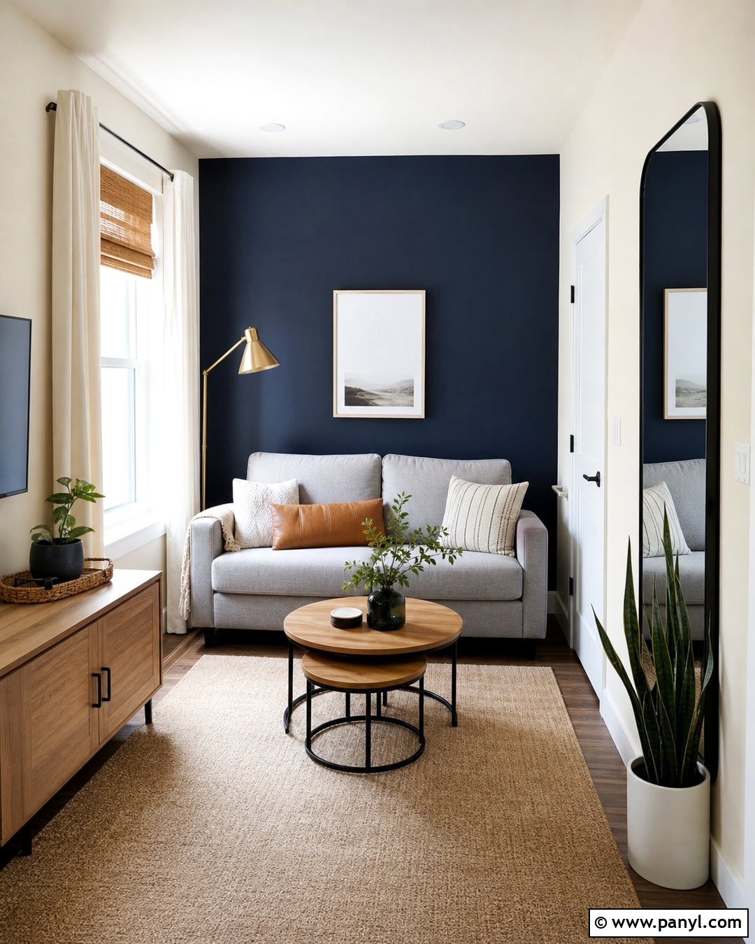 Deep Blue Small Living Room Accent Wall - 35 Deep Blue Walls