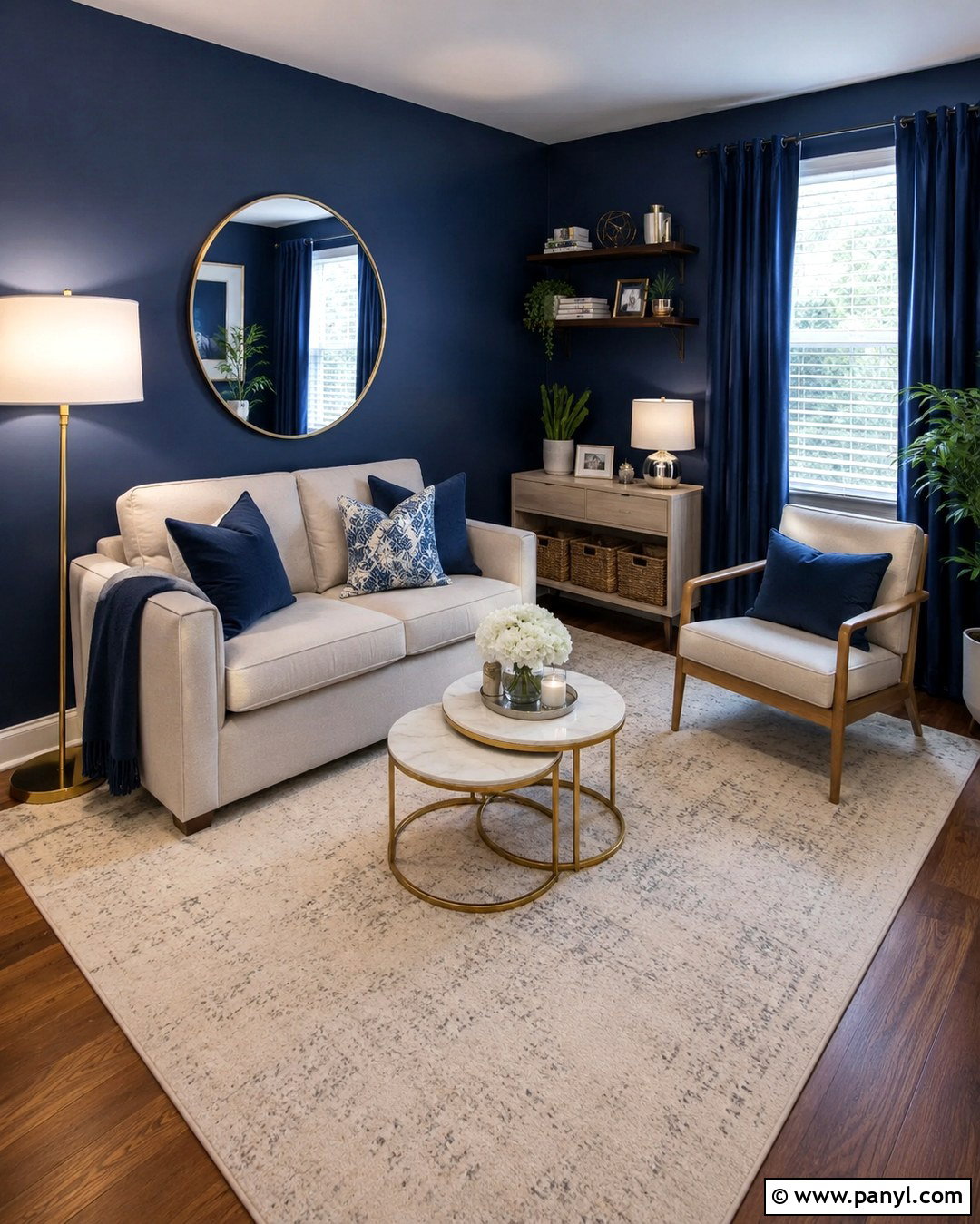 Deep Blue Small Living Room - 20 Deep Blue Walls Living Room Ideas