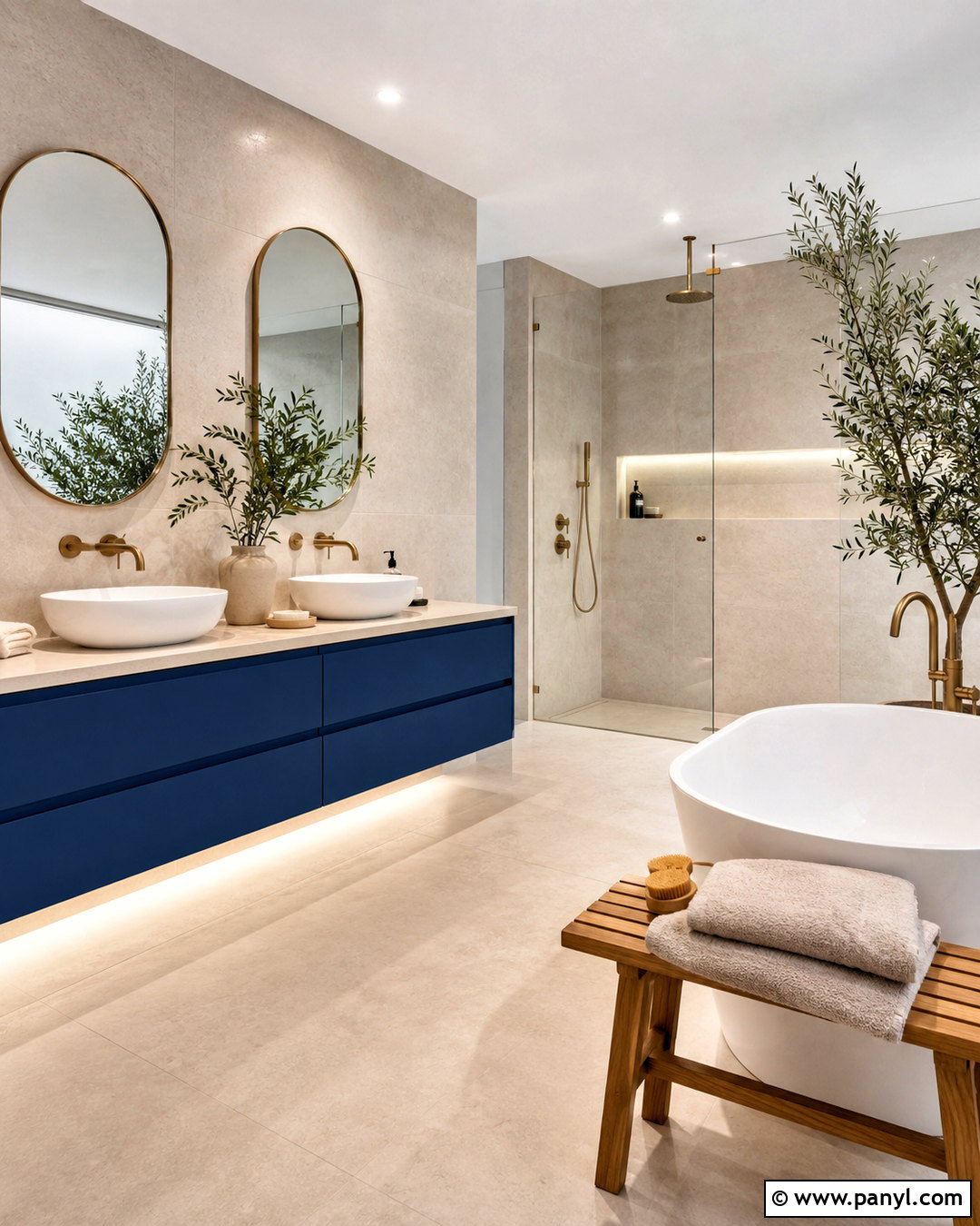 Deep Blue Spa Bathroom Vanity - 20 blue vanity bathroom ideas