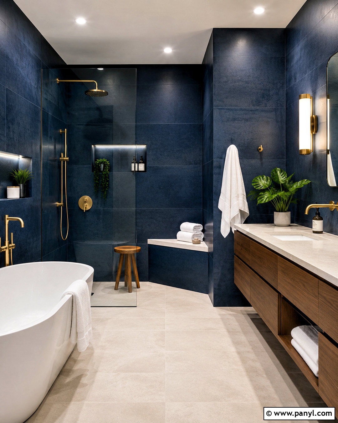 Deep Blue Spa Bathroom - 20 deep blue bathroom ideas