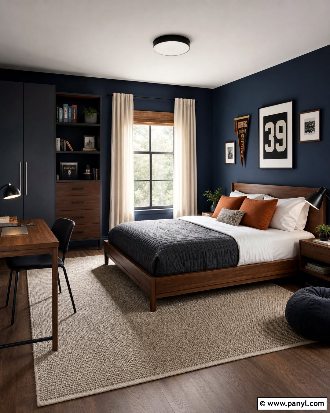 Deep Blue Teen Bedroom - 35 Deep Blue Walls