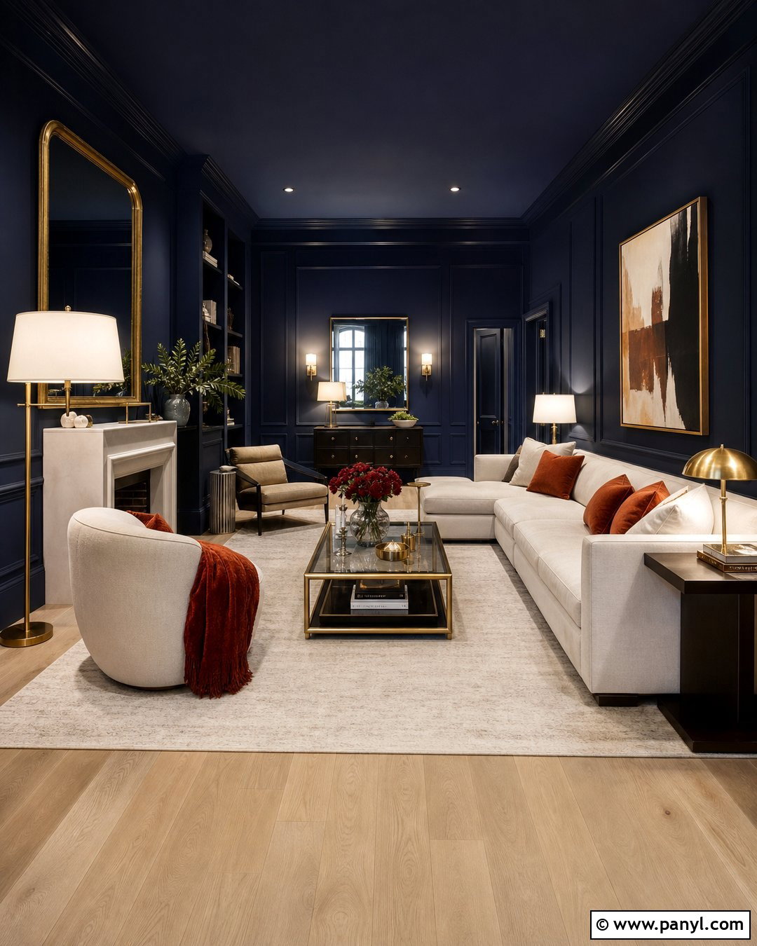 Deep Blue Walls And Ceiling - 35 Deep Blue Walls