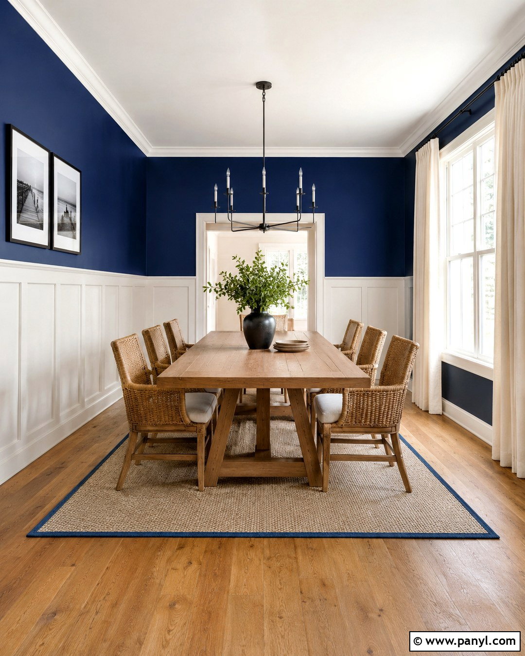 Deep Blue Walls With White Board And Batten - 20 Deep Blue Wall Color Ideas
