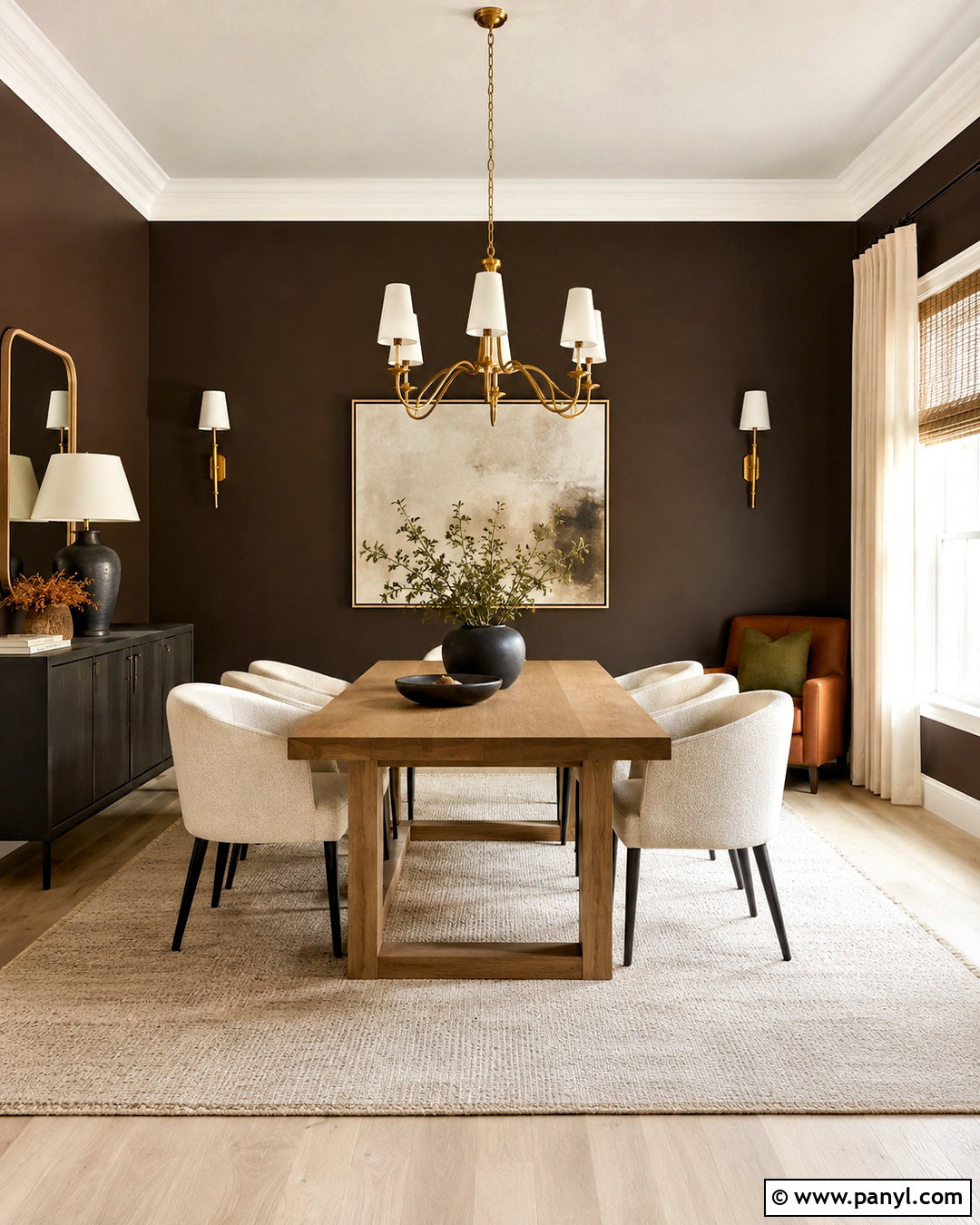 Deep Brown Walls With Pale Wood Floors - 20 Wall Colors That Go With Wood Floors