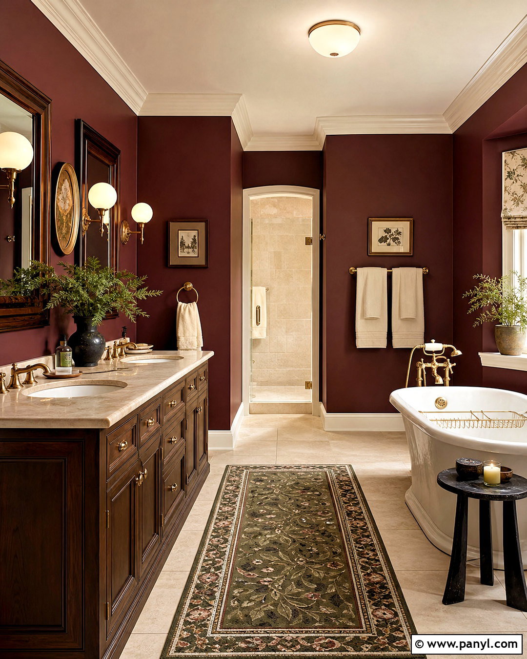 Deep Burgundy Bathroom Paint - 20 bathroom paint inspiration ideas