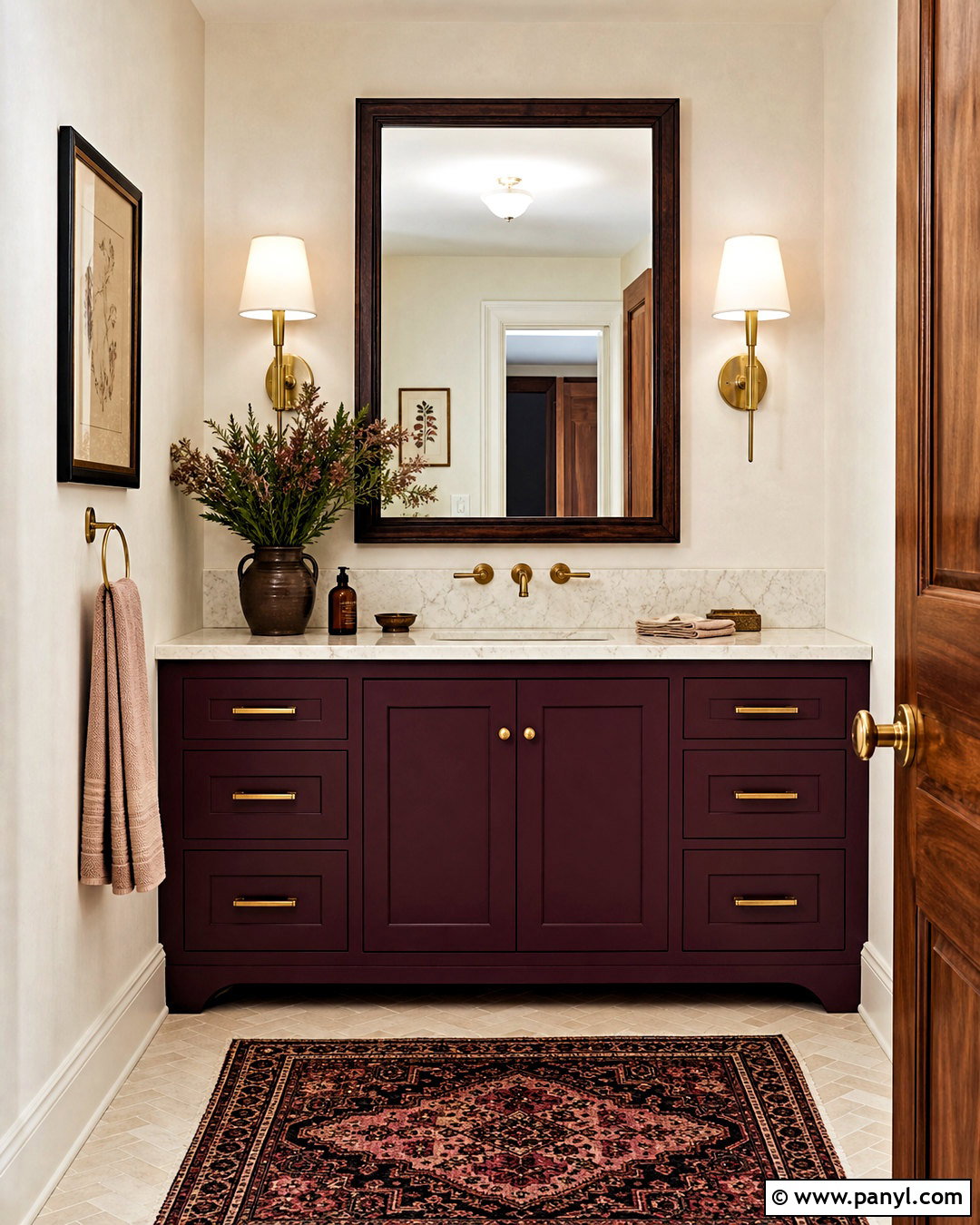 Deep Burgundy Bathroom Vanity - 20 bathroom vanity color ideas