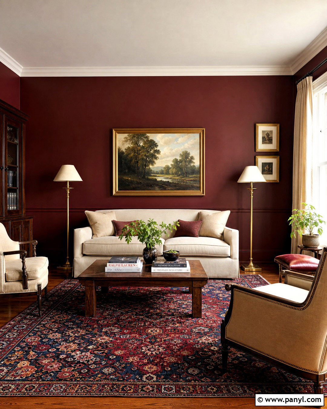 Deep Burgundy Living Room Walls - 20 wall design ideas living room paint ideas