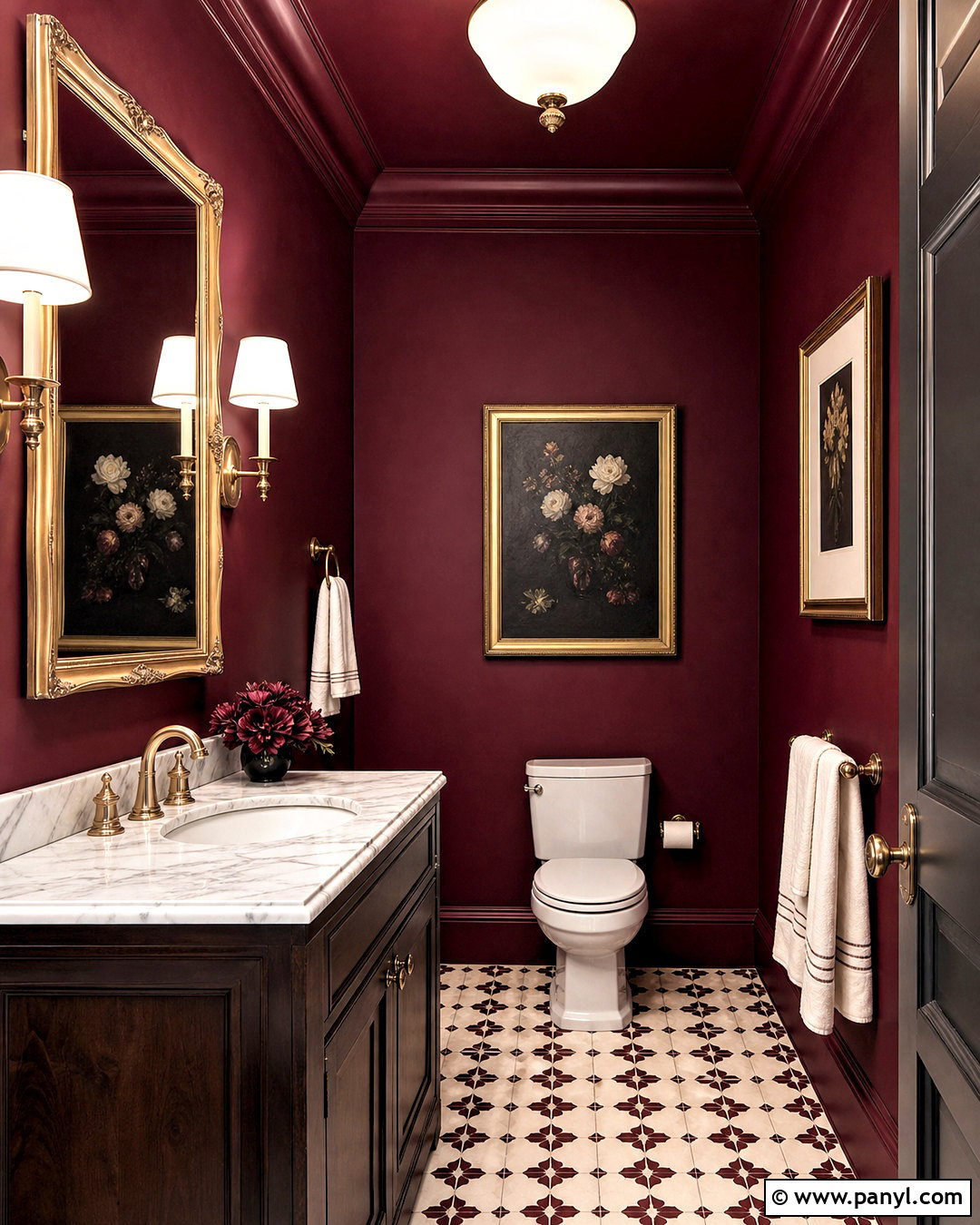 Deep Burgundy Toilet Paint - 20 toilet paint ideas