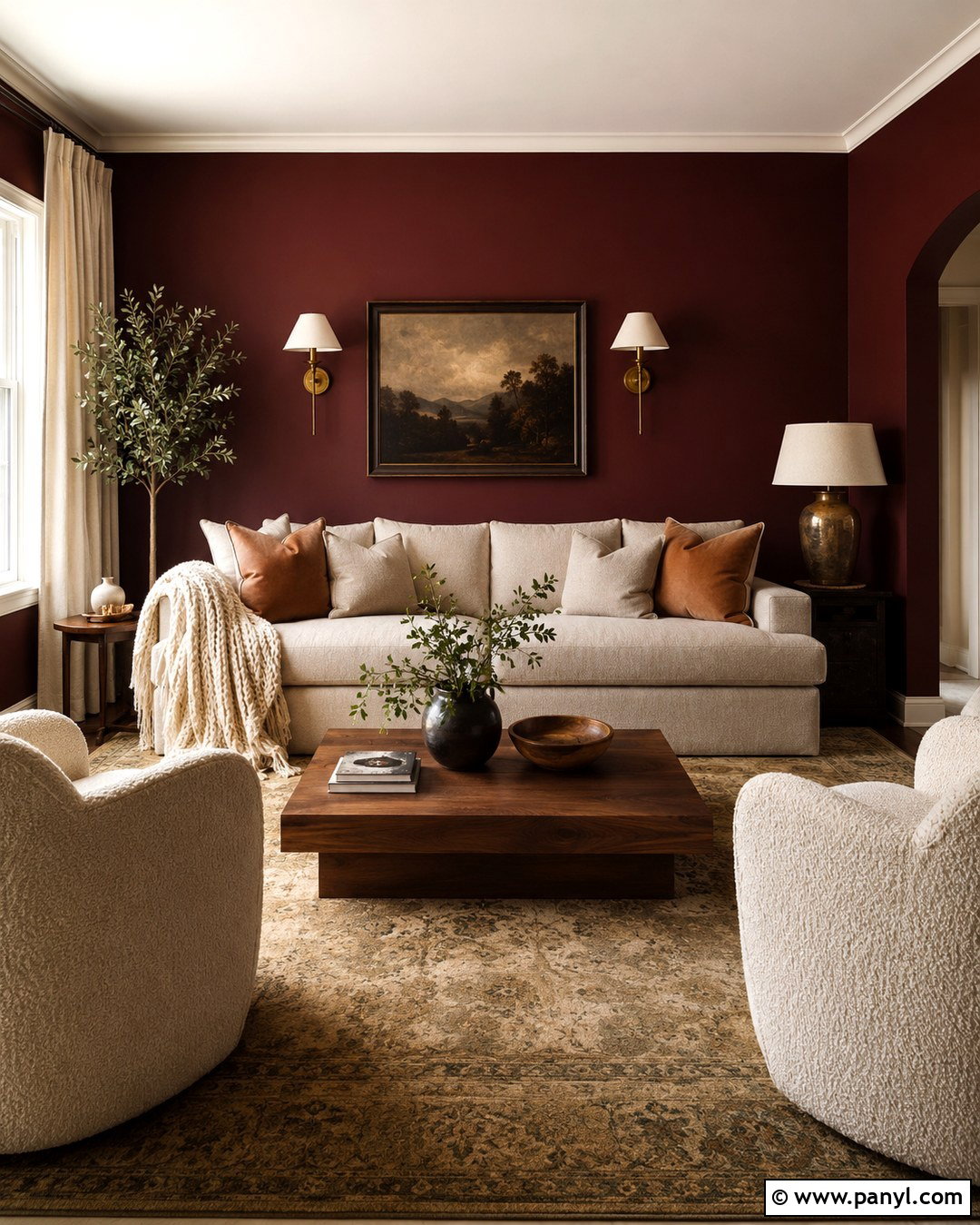 Deep Burgundy Wall Color - 20 Cozy Home Wall Colors