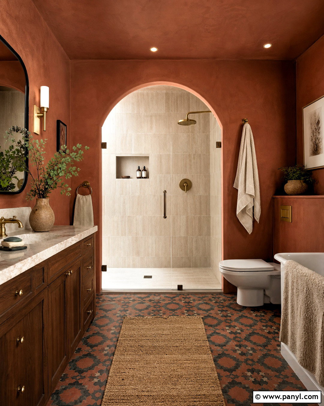 Deep Clay Bathroom Paint - 20 moody bathroom paint colors