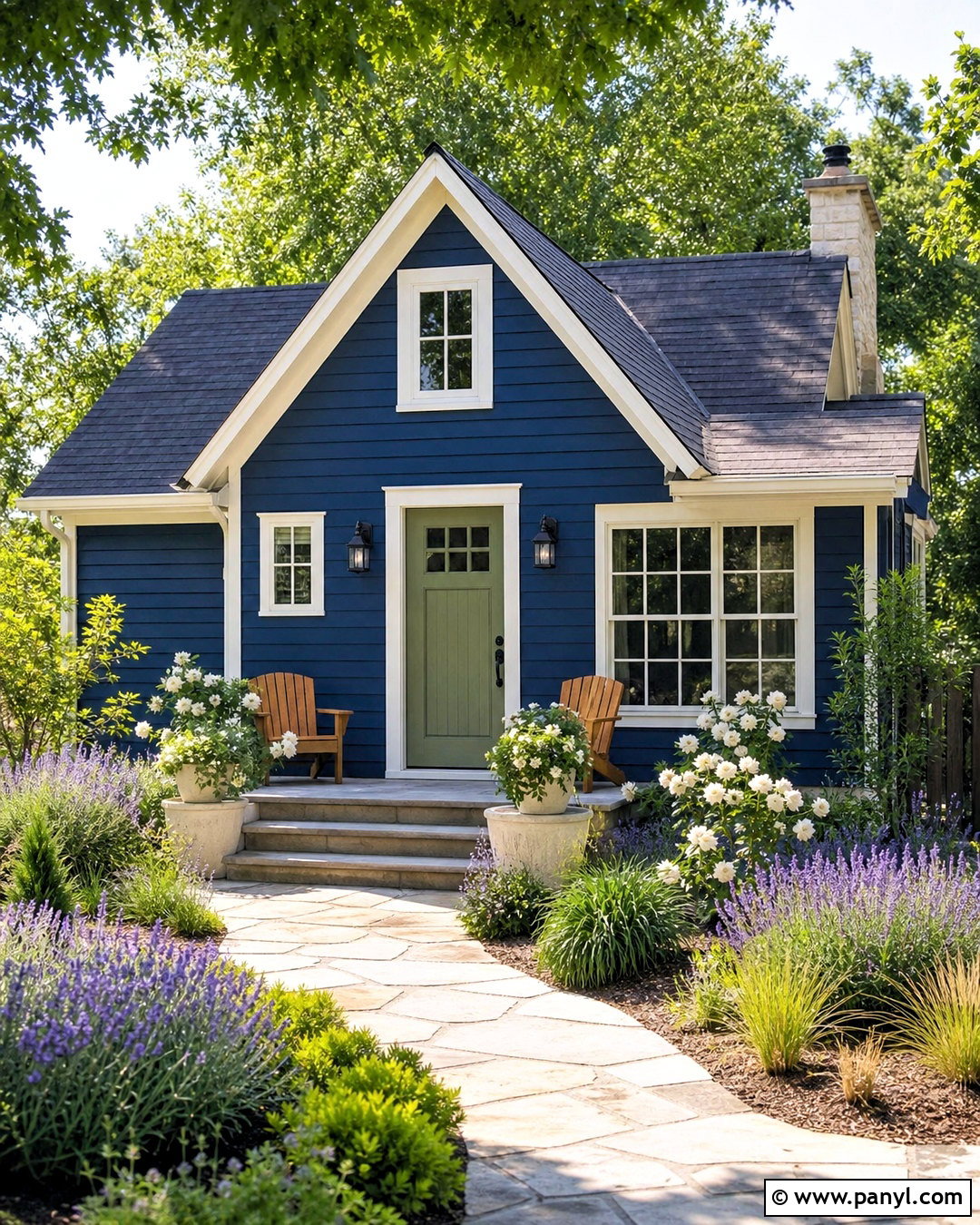 Deep Cobalt Blue Cottage Exterior - 20 dark blue exterior house colors