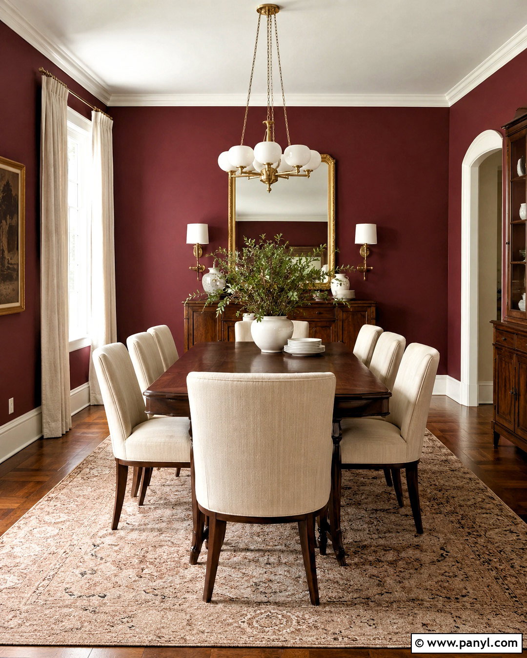 Deep Cranberry Red Dining Room - 20 dark room colors