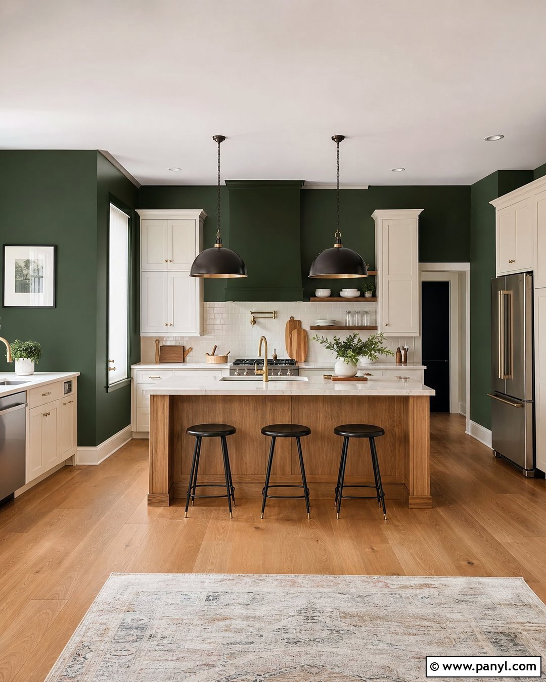 Deep Cypress Green Kitchen Walls - 30 green wall colors