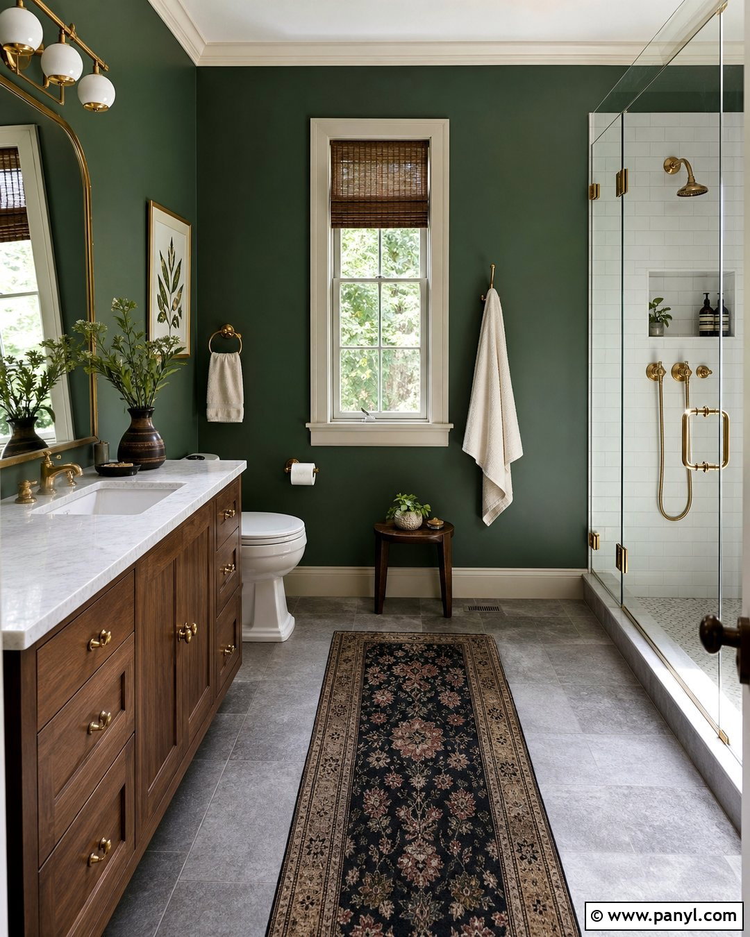 Deep Forest Green Bathroom Walls - 20 Bathroom Wall Color With Gray Floor Ideas