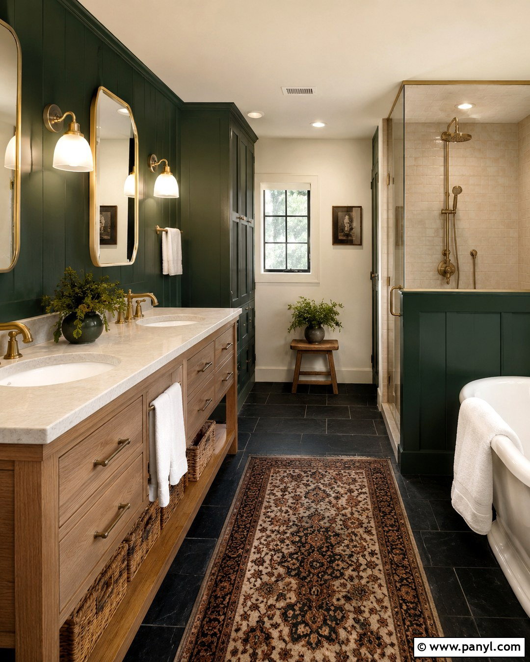 Deep Forest Green Farmhouse Bathroom - 20 Farmhouse Bathroom Paint Colors Wall Ideas