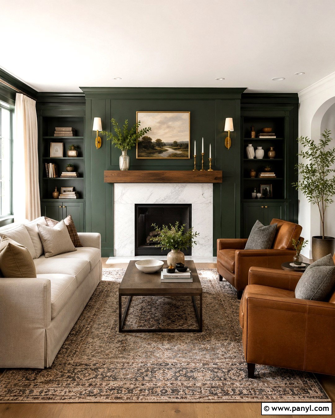 Deep Forest Green Fireplace Wall - 20 Green Fireplace Wall Paint Colors