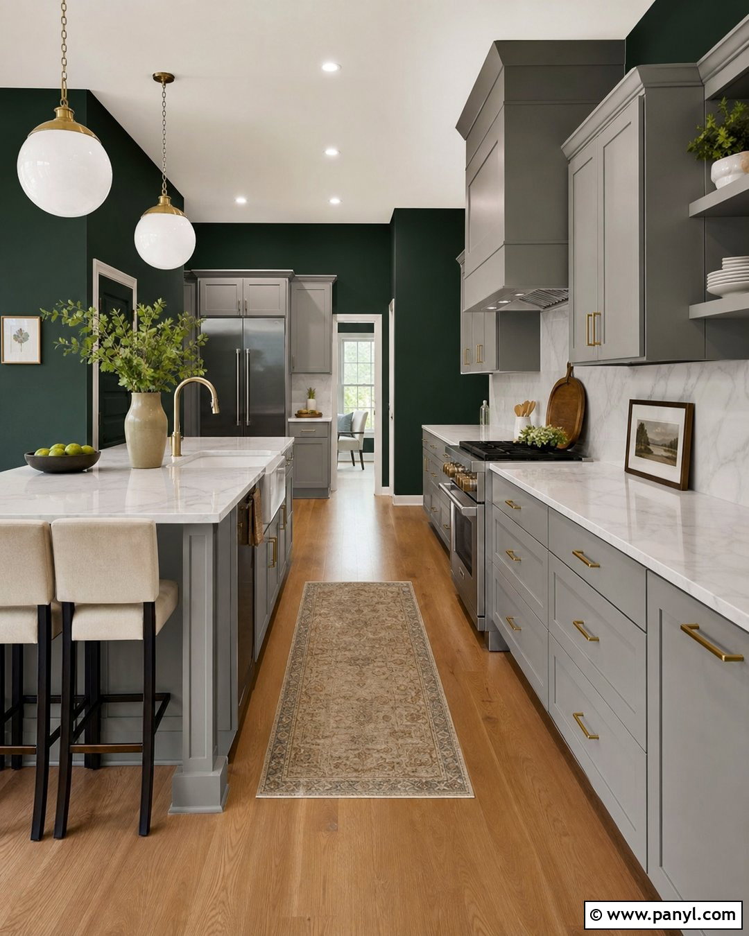 Deep Forest Green Kitchen Walls - 35 Kitchen Wall Colors With Grey Cabinets