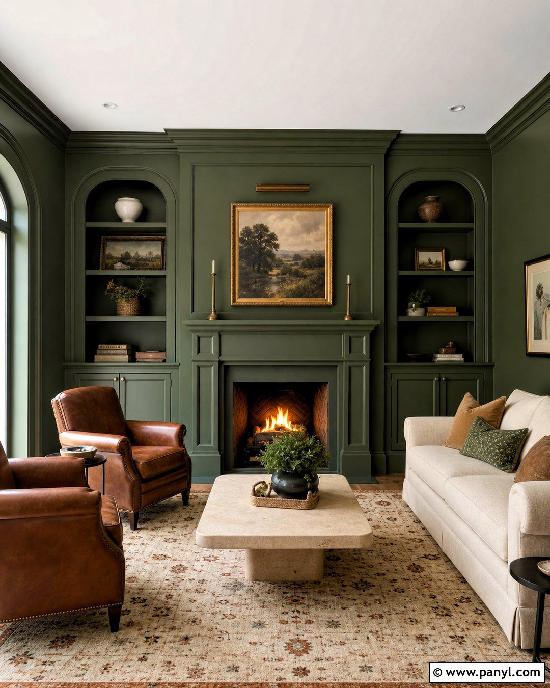Deep Forest Green Living Room Walls - 20 living room wall paint color ideas