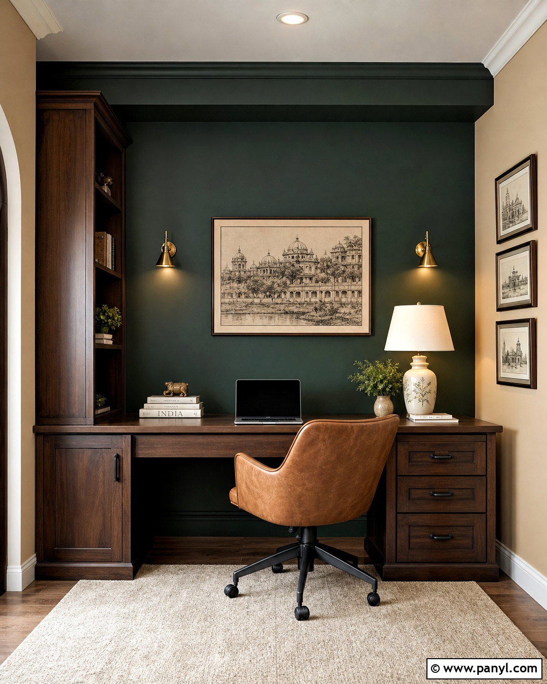 Deep Green And Brass Study Paint Colors - 20 home paint colors interior indian ideas