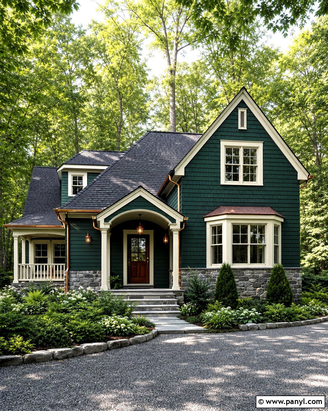 Deep Green And Cream Exterior Color Combination - 20 home outer colour combination ideas
