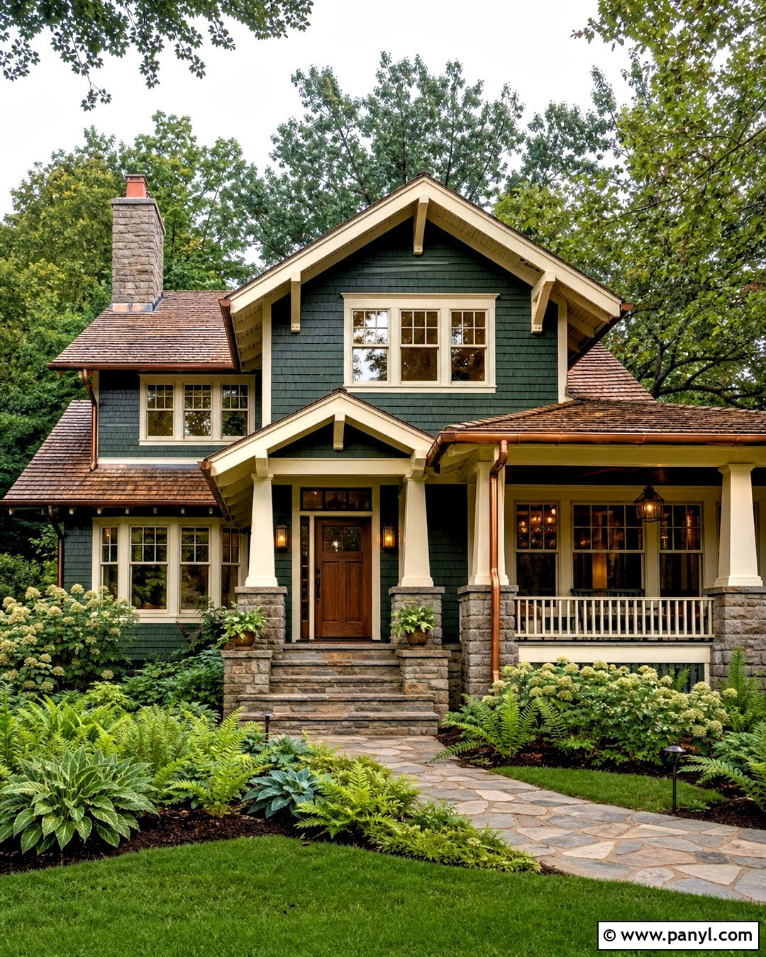 Deep Green And Cream Exterior Wall Color Combination - 20 exterior wall colour combinations