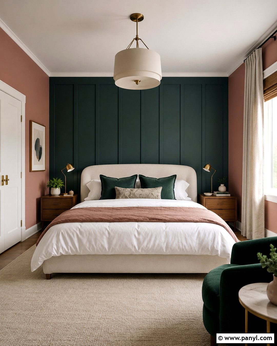 Deep Green And Dusty Rose Bedroom - 20 Red And Green Walls